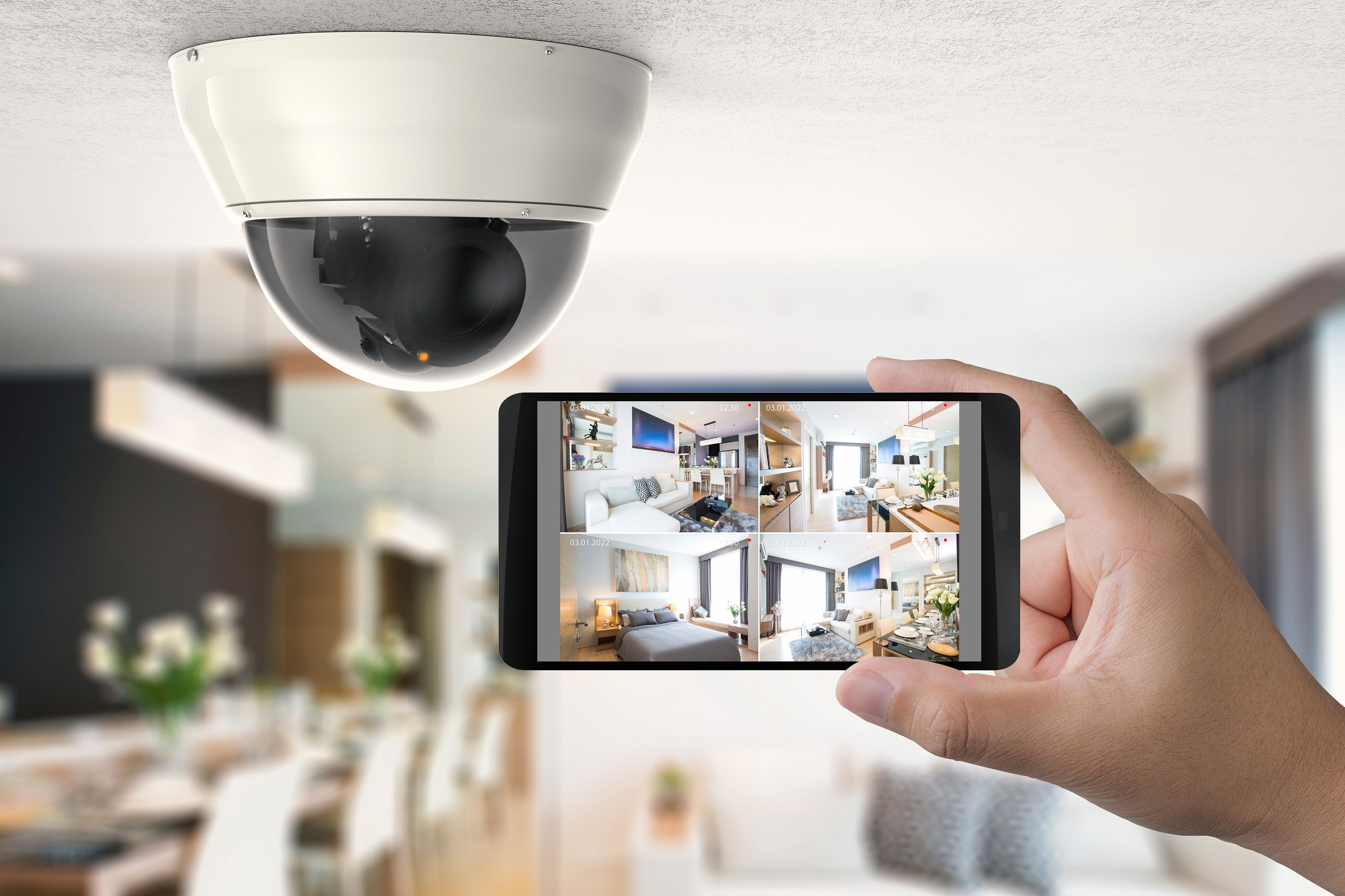 CCTV security cameras with smartphone